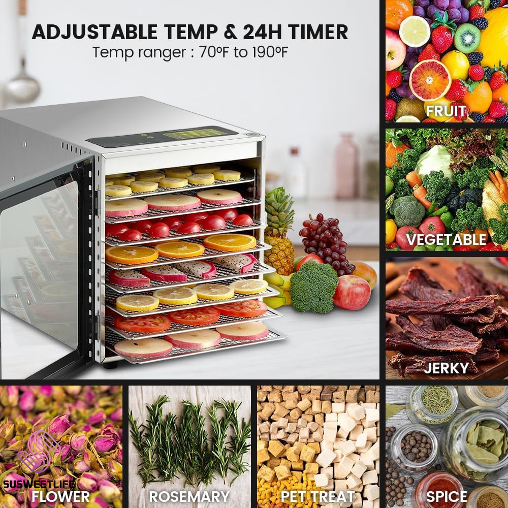 Large Capacity 8-Tray Food Deh - Food Snacks Healthy recension och pris