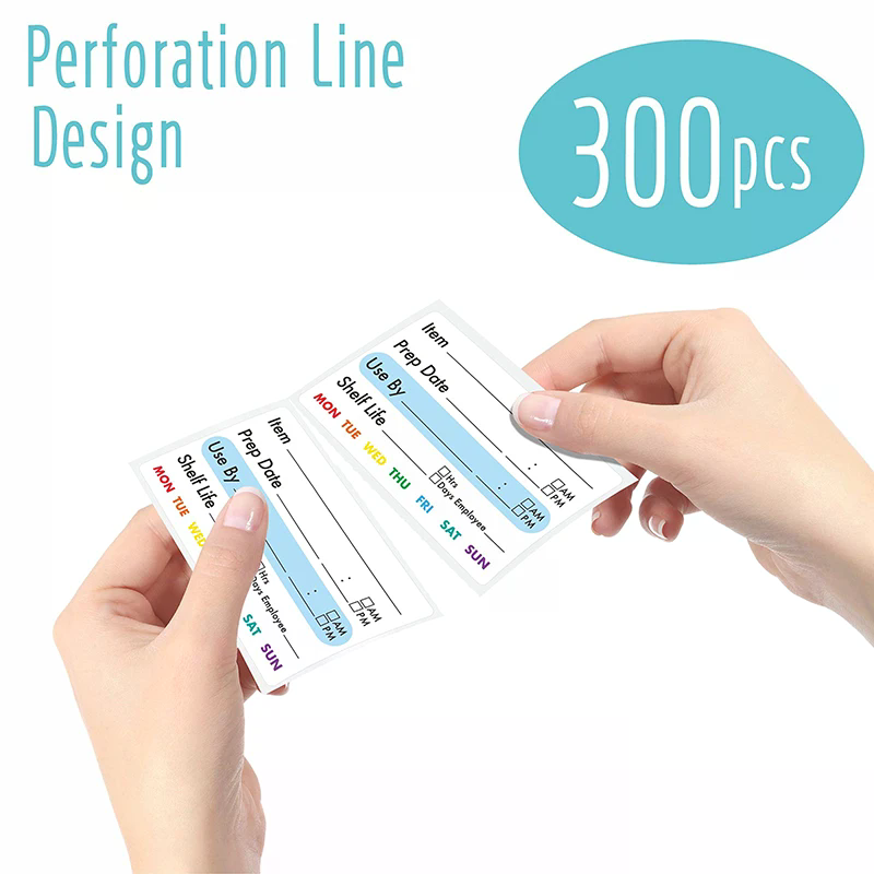 300Pcs/Roll Kitchen Date Food  - Food Snacks Label recension och pris