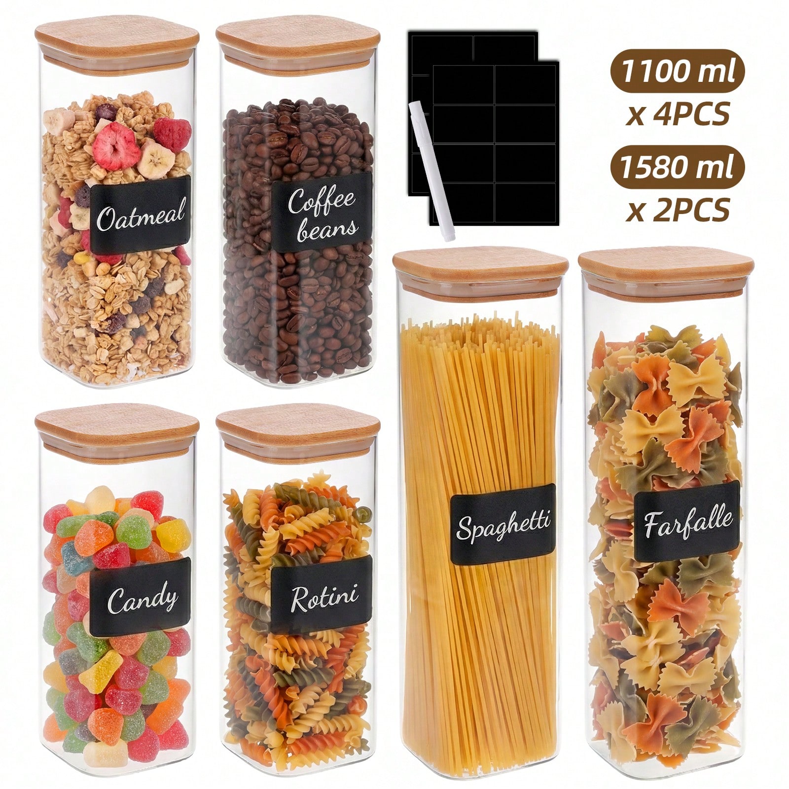 Glass Food Storage Containers  - Food Snacks Label recension och pris
