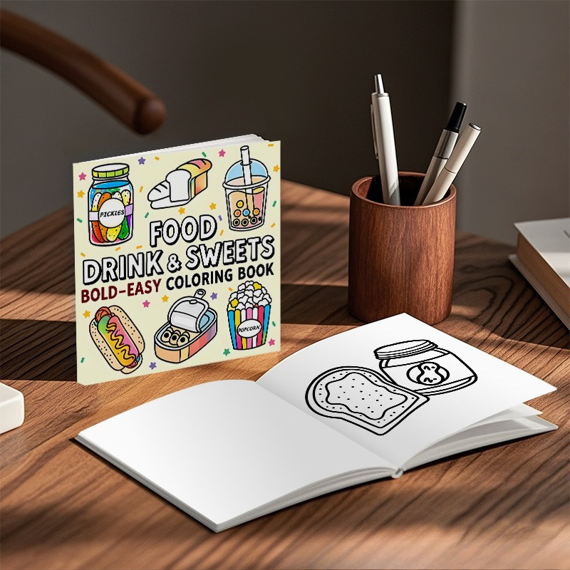 Food Drink & Sweets Bold Easy  - Food And Snacks Coloring Book Bold And Easy recension och pris