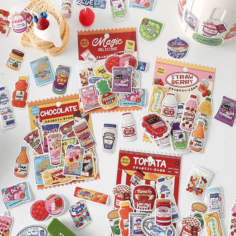 Cute Food Stickers Fast Food S - Food Snacks Label recension och pris