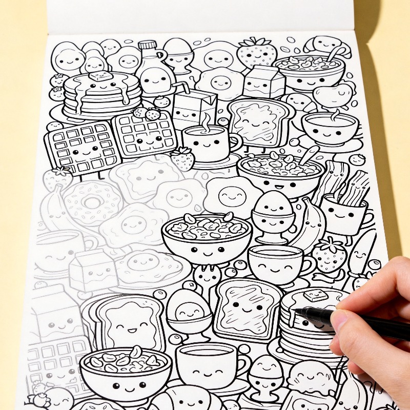 An Adult Decompression and Med - Food And Snacks Coloring Book Bold And Easy recension och pris