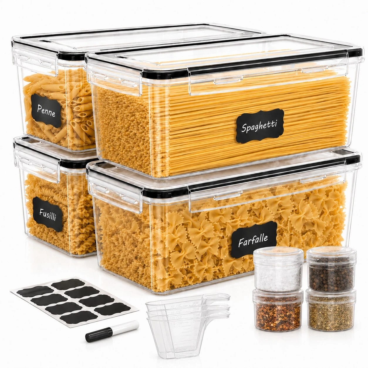 8PCS Airtight Food Storage Con - Food Snacks Label recension och pris