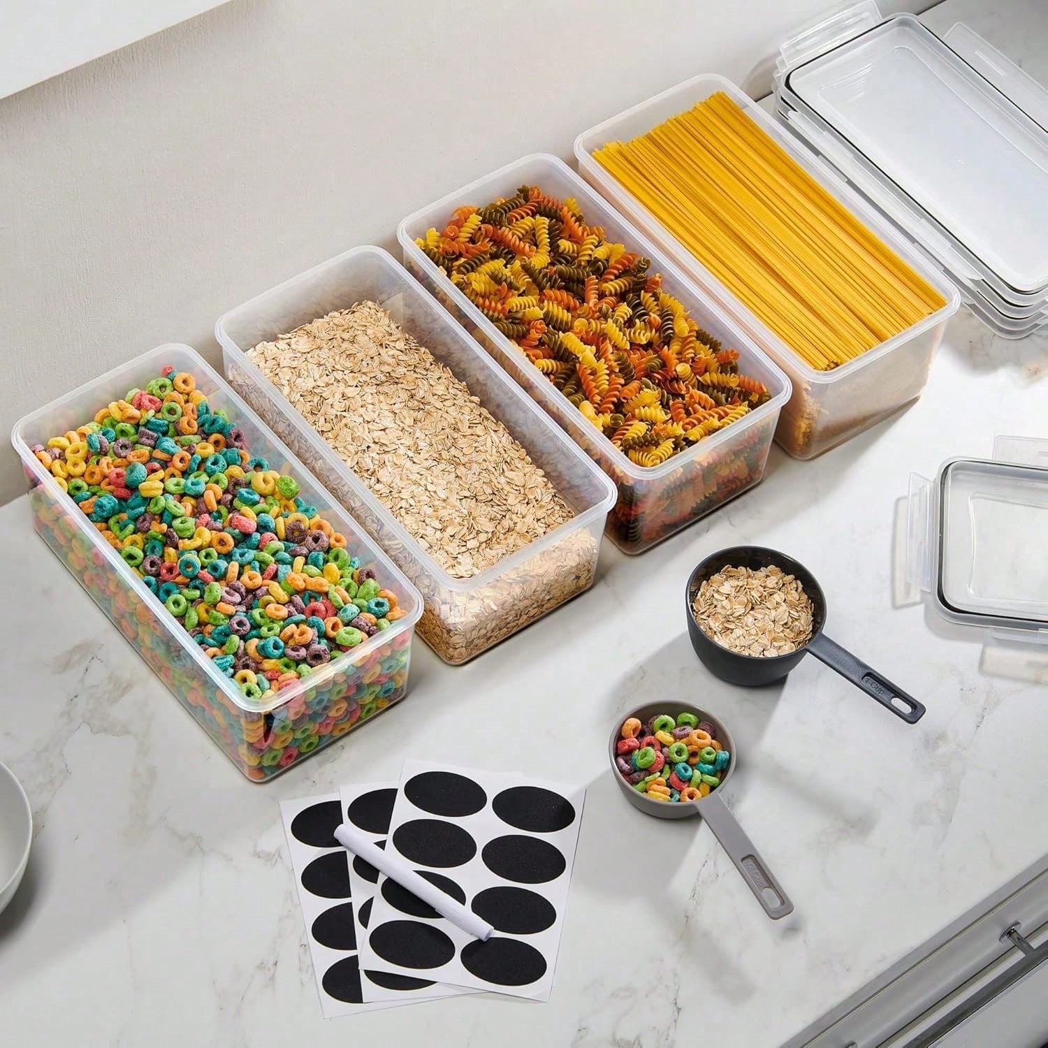 8PCS Airtight Food Storage Con - Food Snacks Label recension och pris
